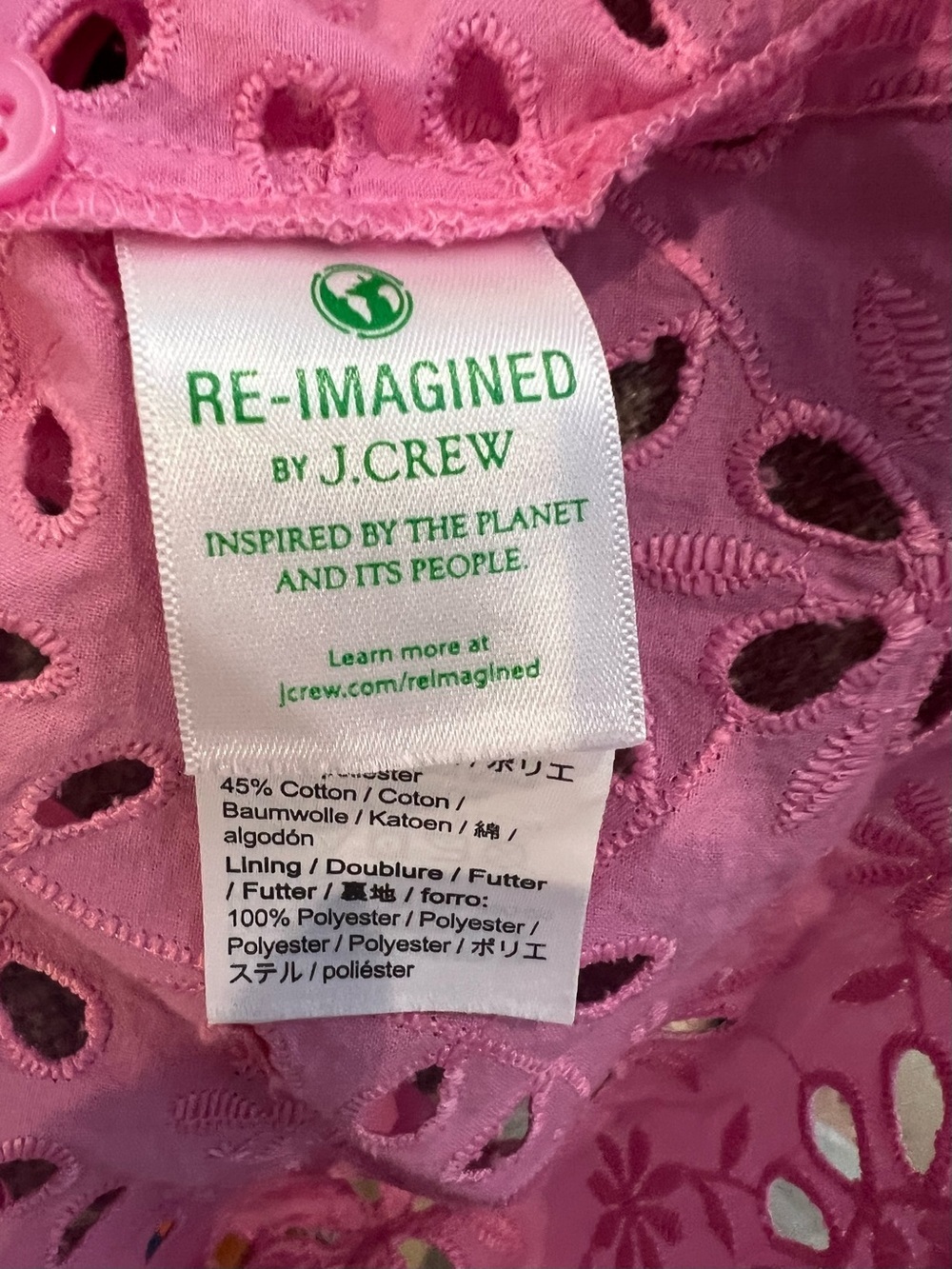 J. Crew Pink Eyelet Short puff Sleeve Blouse - Picture 12 of 13